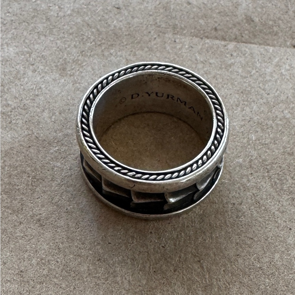 Vintage David Yurman Silver Men's Ring with Rope Detail